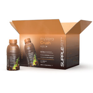 MYVERA CRUSH Keto + | Nahrungsergänzungsmittel mit Koffein und Süßungsmitteln in Einzelflaschen à 285 ml (12-er Pack) - 3420 ml